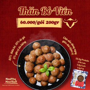Chả thăn bò viên Eat Clean – Gói 200g ăn liền