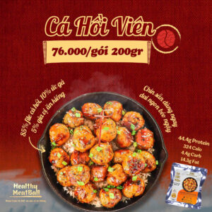 Chả cá hồi viên Eat Clean – Gói 200g ăn liền (Premium)