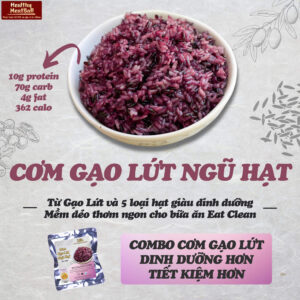 Combo 5 gói Cơm Gạo Lứt ngũ hạt ăn liền Healthy MeatBall 200g