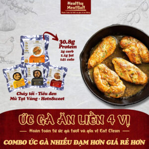 COMBO 10 GÓI MIX VỊ - Ức gà ăn liền Eat Clean 4 loại sốt 100g