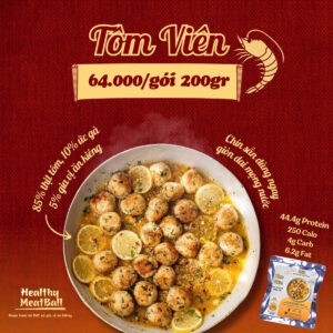 Chả tôm viên Eat Clean – Gói 200g ăn liền